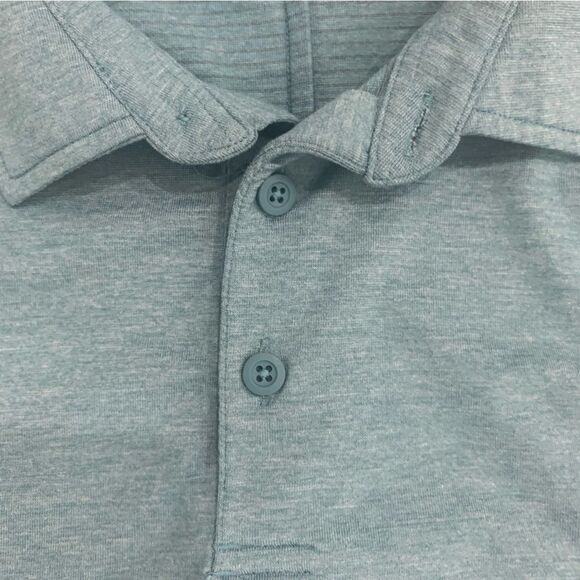 Lululemon Evolution Polo Mens Size M ?Blue Stretch Performance Golf Casual - Picture 7 of 8